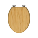 Abattant WC à fermeture douce en MDF antibactérien, motif bambou, fixation inox, démontage facile