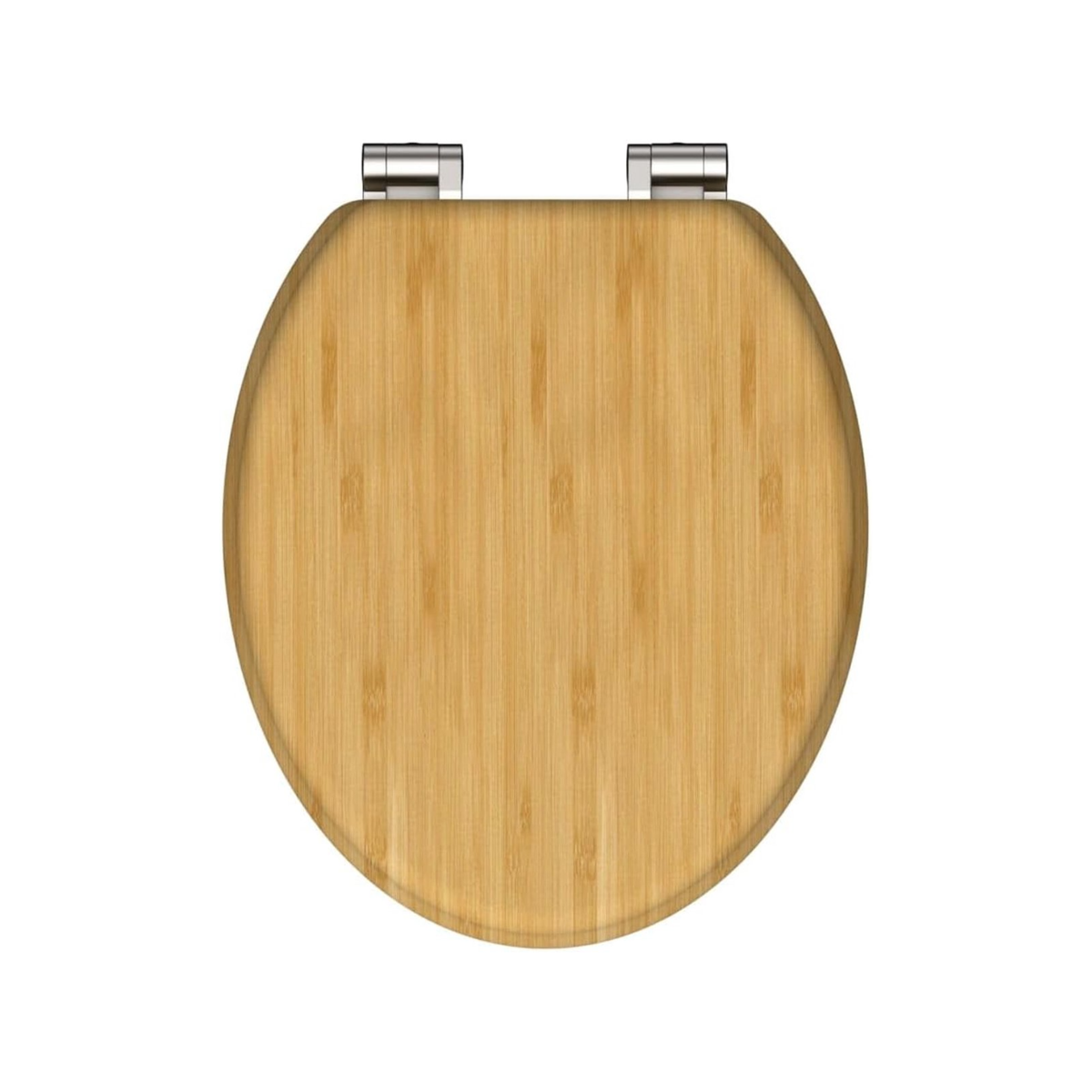 Abattant WC à fermeture douce en MDF antibactérien, motif bambou, fixation inox, démontage facile
