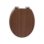 Abattant WC à fermeture douce en MDF effet noyer