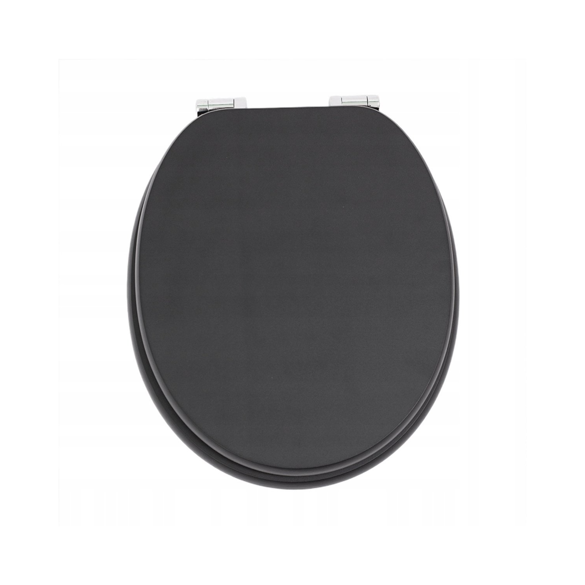 Abattant WC à fermeture douce en MDF antibactérien, noir mat, fixation inox, démontage facile