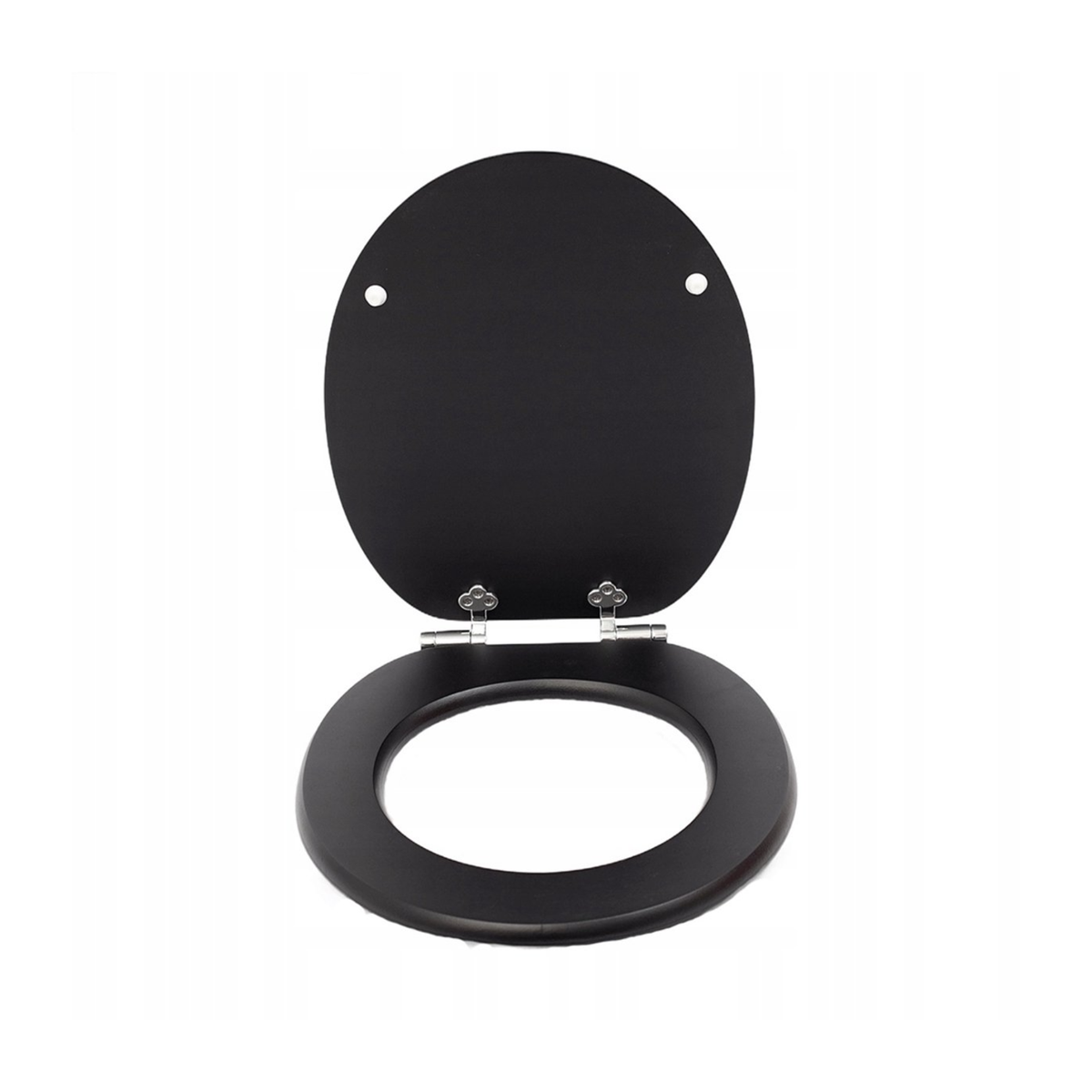 Abattant WC à fermeture douce en MDF antibactérien, noir mat, fixation inox, démontage facile