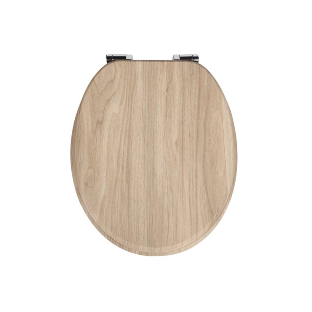Abattant WC à fermeture douce en MDF antibactérien, style Wabi bois clair, fixation inox, démontage facile