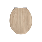 Abattant WC à fermeture douce en MDF antibactérien, style Wabi bois clair, fixation inox, démontage facile