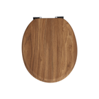 Abattant WC à fermeture douce en MDF antibactérien, motif bois de forêt, fixation inox, démontage facile