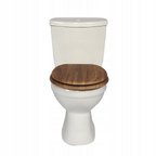 Abattant WC à fermeture douce en MDF antibactérien, motif bois de forêt, fixation inox, démontage facile