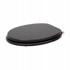 Abattant WC à fermeture douce en MDF antibactérien, noir mat, fixation inox, démontage facile