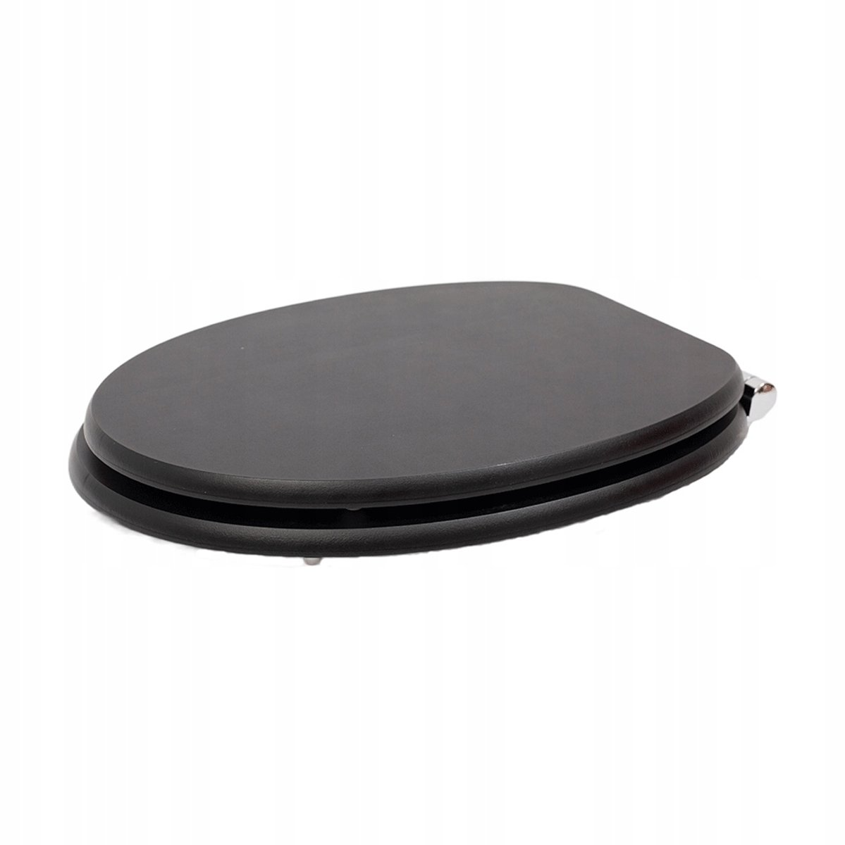 Abattant WC à fermeture douce en MDF antibactérien, noir mat, fixation inox, démontage facile