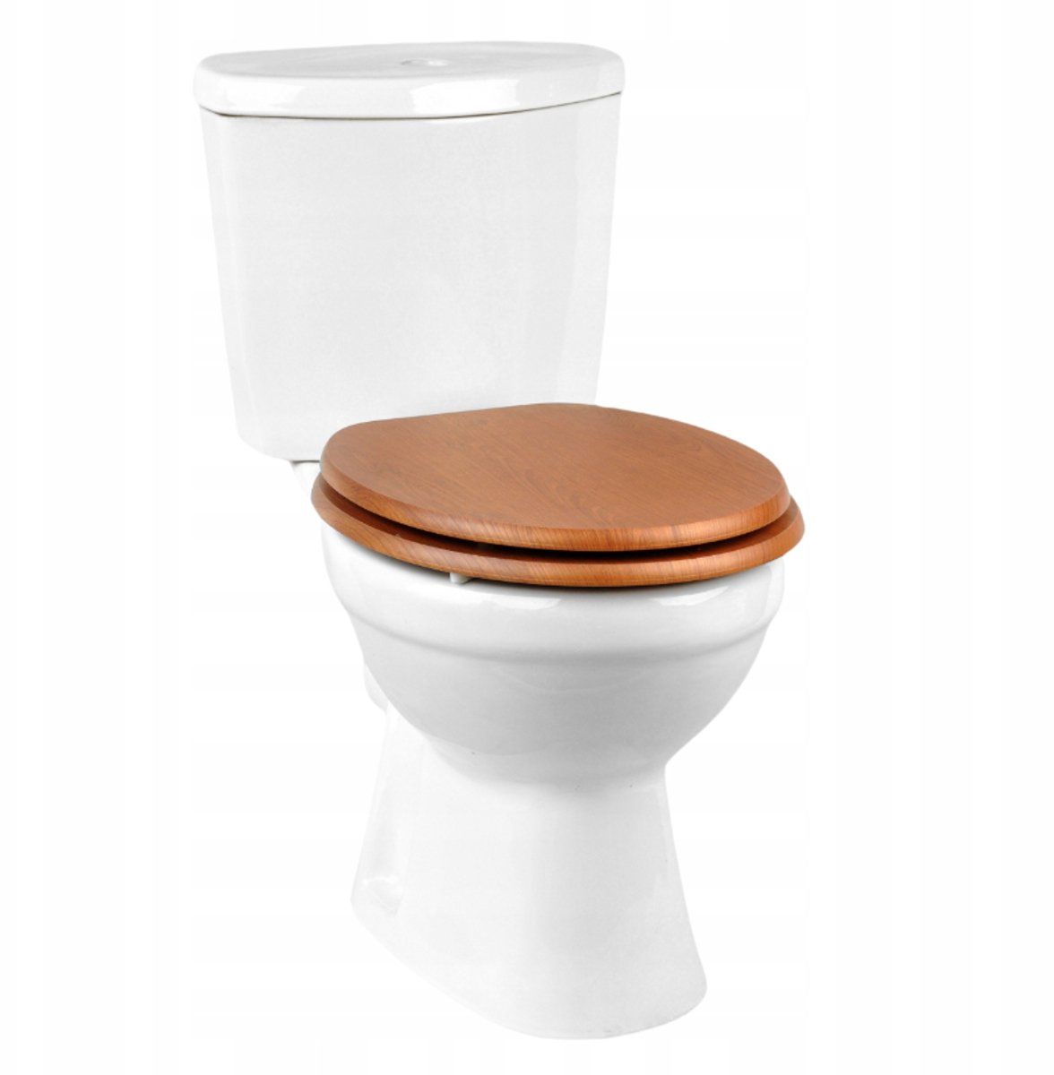 Abattant WC à fermeture douce en MDF antibactérien, chêne bois chaud, fixation inox, démontage facile