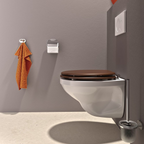 Abattant WC à fermeture douce en MDF effet noyer