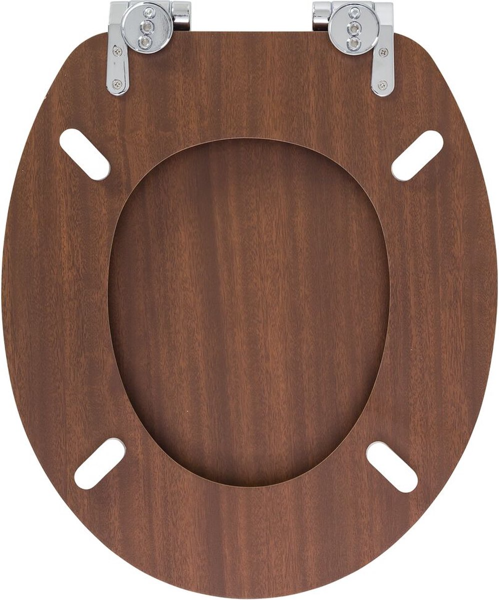 Abattant WC à fermeture douce en MDF effet noyer