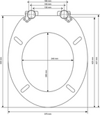 Abattant WC à fermeture douce en MDF antibactérien, motif bambou, fixation inox, démontage facile