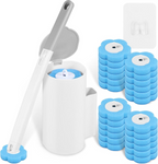 Brosse WC avec 24 têtes remplaçables, nettoyage 360° et station de rangement